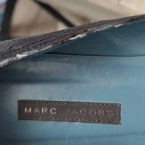 Marc Jacobs Navy Scalloped Bow Detail Suede Flats Size Woman's 9 - Picture 9 of 10